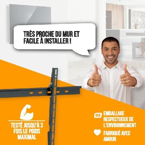 Fixation Tv - Support Tv - Support Mural Pour Tv NANOOK Support Mural inclinable pour téléviseurs de 40-65 Pouces- Solution de Montage pour des télés LCD et (O)LED - Noir