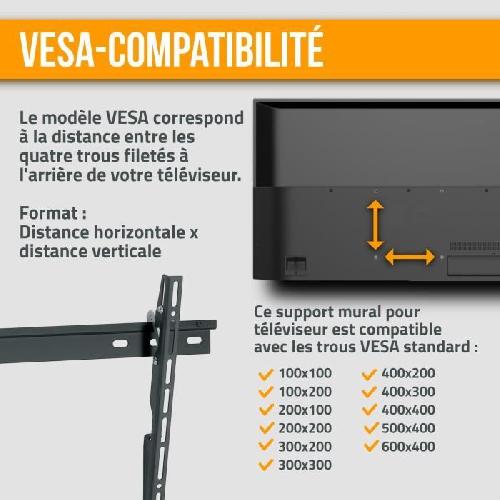 Fixation Tv - Support Tv - Support Mural Pour Tv NANOOK Support Mural inclinable pour téléviseurs de 40-65 Pouces- Solution de Montage pour des télés LCD et (O)LED - Noir