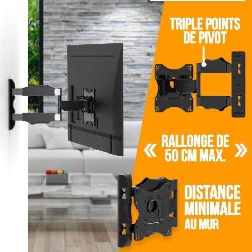 Fixation Tv - Support Tv - Support Mural Pour Tv NANOOK Support Mural orientable et inclinable pour téléviseurs 19-43 Pouces - Support Mural pour téléviseurs LCD. LED. QLED et OLED