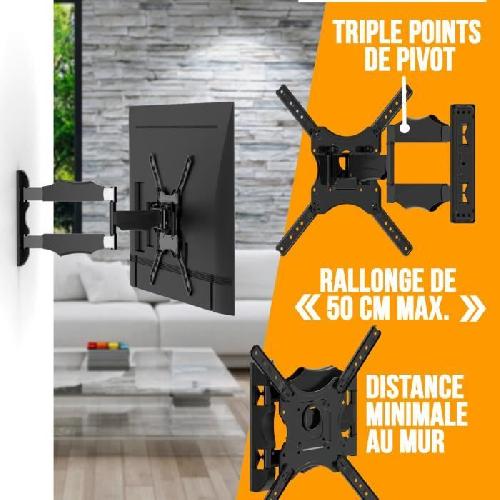 Fixation Tv - Support Tv - Support Mural Pour Tv NANOOK Support Mural orientable pour téléviseurs 32-55 Pouces - Inclinable - Support Mural pour téléviseurs LCD. LED. QLED et OLED