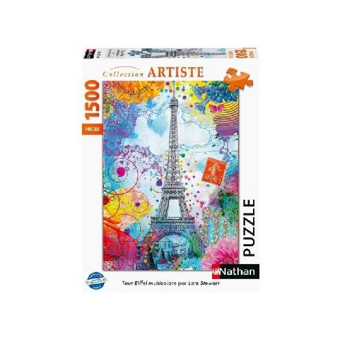 Puzzle Nathan-Puzzle 1500 pieces-Tour Eiffel multicolore/Lars Stewart-Adultes et enfants des 14 ans-Puzzle de qualité supérieure-12000950