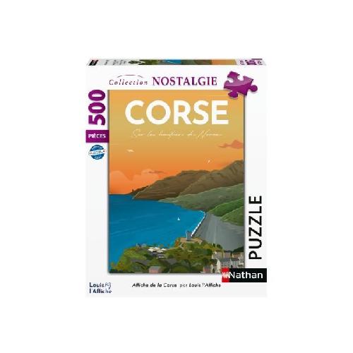 Puzzle Nathan-Puzzle 500 pieces-Affiche de la Corse/Louis l'Affiche-Adultes et enfants des 10 ans-Puzzle de qualité supérieure-12000985