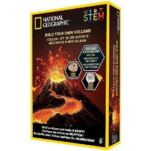 Experience Scientifique - Experience Physique-chimie NATIONAL GEOGRAPHIC - Kit decouverte - Volcan a fabriquer et faire entrer en eruption - 2 roches volcaniques incluses