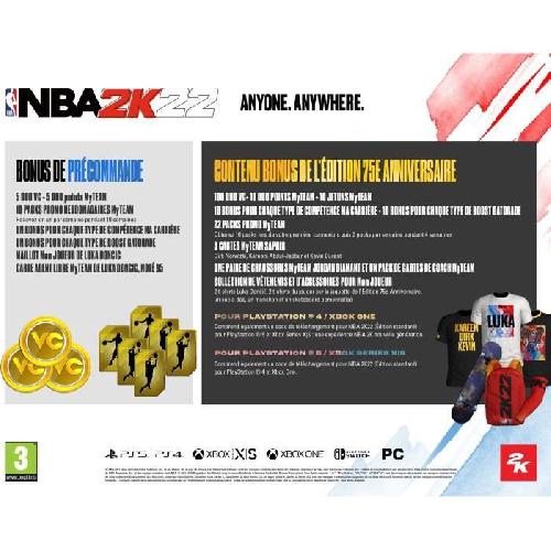 Jeu Xbox One NBA 2K22 - Edition 75eme Anniversaire Jeu Xbox One