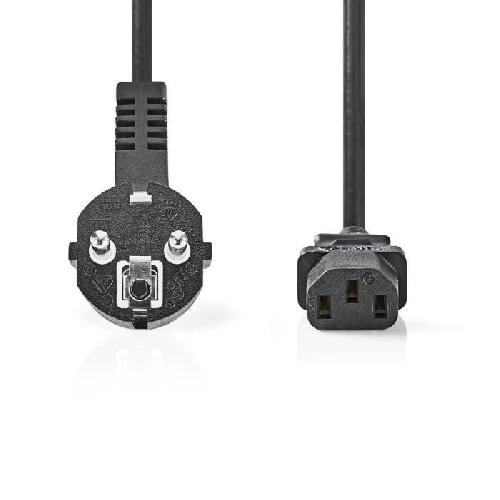 Cable - Connectique Pour Peripherique NEDIS Power Cable - Schuko Male Angled - IEC-320-C13 - 10 m - Noir