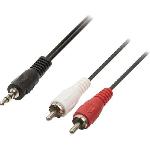 Cable - Connectique Pour Peripherique NEDIS Stereo Audio Cable - 3.5 mm Male - 2x RCA Male - 3.0 m - Noir