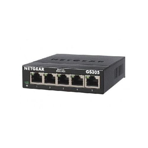 Switch - Hub Ethernet - Injecteur NETGEAR GS305-300PES Switch Ethernet Metal 5 ports Gigabit -10-100-1000-