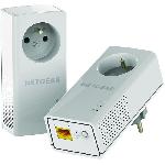 NETGEAR Pack de 2 adaptateurs CPL 2000 Mbit/s- 2 ports 10/100/1000 RJ45 - Avec prise intégrée PLP2000-100FRS