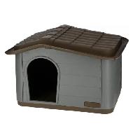 Niche KERBL Maison extérieure pour chats - 60 x 51 x 41 cm - Gris et marron - Plastique