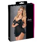 Nuisette Froufrous et string noir 2XL