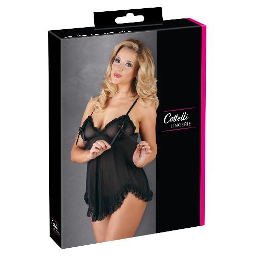 Nuisettes Nuisette Froufrous et string noir S