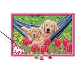Jeu De Peinture Numéro d'Art grand format - Labrador et tulipes -4005556235988 - Ravensburger