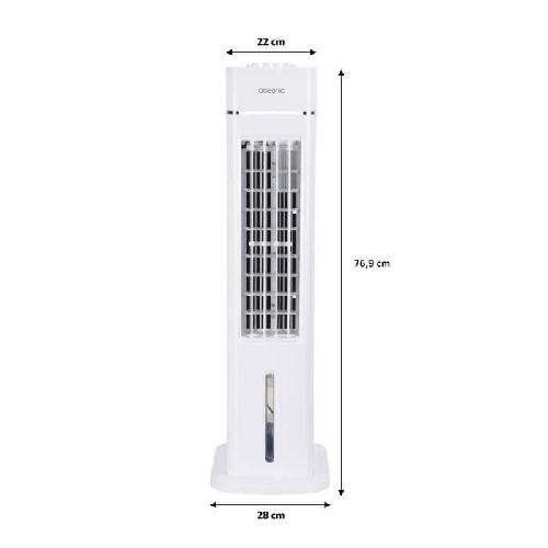 Ventilateur OCEANIC Rafraîchisseur d'air Ventilateur colonne OCEANIC - 70W - Hauteur 76.5 cm - 3.5L - 3 vitesses - Oscillant - Blanc