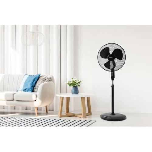 Ventilateur OCEANIC Ventilateur de pied - 45 W - Ø 44 cm - 3 vitesses - Oscillant - Inclinable - Noir