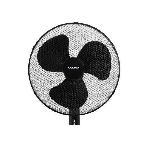 Ventilateur OCEANIC Ventilateur de pied - 45 W - Ø 44 cm - 3 vitesses - Oscillant - Inclinable - Noir