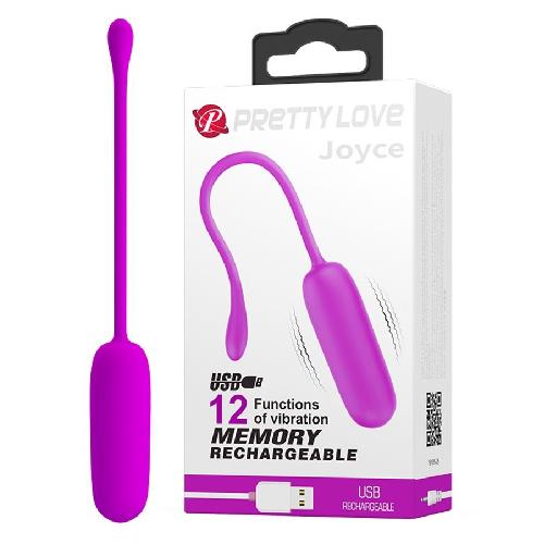 Oeuf vibrant rechargeable Pretty Love Joyce Violet D2.2 cm 18 cm