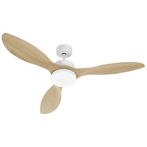 Ventilateur De Plafond - Ventilateur Plafonnier OKLAHOMA Blanc et Bois - Ventilateur de plafond O137cm 100W + eclairage LED