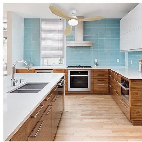 Ventilateur De Plafond - Ventilateur Plafonnier OKLAHOMA Blanc et Bois - Ventilateur de plafond O137cm 100W + eclairage LED