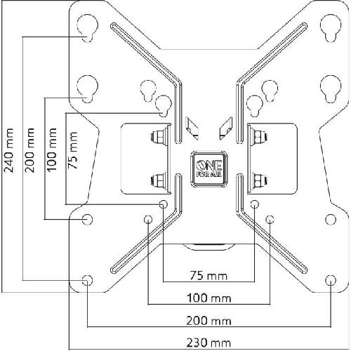 Fixation Tv - Support Tv - Support Mural Pour Tv ONE FOR ALL WM2241 Support mural avec réglage d'inclinaison et de rotation (90°) pour TV de 13 a 43 (33 a 109cm) - Poids max : 30kg