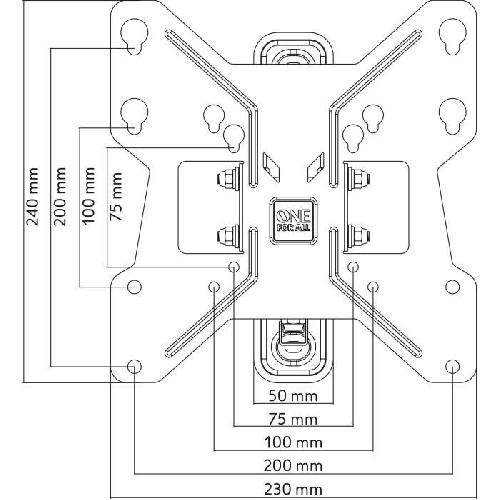 Fixation Tv - Support Tv - Support Mural Pour Tv ONE FOR ALL WM2241 Support mural inclinable (15°) et orientable (180°) pour TV de 13 a 43 (33 a 109cm) - Poids max : 30kg