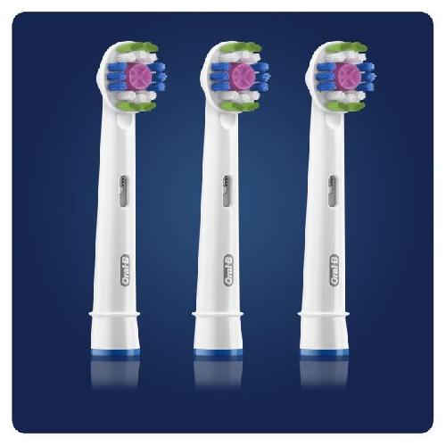 Brossette Oral-B 3D White - Lot de 3 tetes de rechange pour brosse a dents electrique avec technologie CleanMaximiser