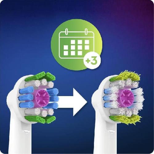 Brossette Oral-B 3D White - Lot de 3 tetes de rechange pour brosse a dents electrique avec technologie CleanMaximiser