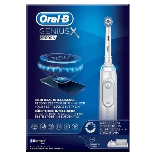 Brosse A Dents Electrique Oral-B Genius X Brosse a Dents Electrique Rechargeable 1 Manche. 1 Brossette. 1 Etui de Voyage Premium Offert