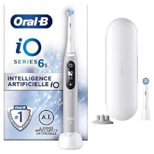 Brosse A Dents Electrique Oral-B iO 6S Brosse a Dents Électrique connectée Bluetooth Grise. 2 Brossettes. 1 Étui De Voyage