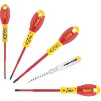 Outil A Main Jeu de 5 Tournevis - STANLEY FATMAX - XTHT0-62692 - Slim Isolés 1000V - Electricien + Phillips + Testeur