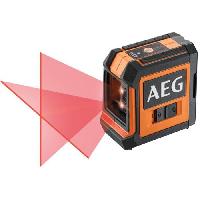 Outil De Mesure AEG - Niveau laser croix. portée 15 m. laser rouge. 2 lignes. avec 1 adaptateur. 2 piles AA. 1 pochette de rangement - CLR215-B