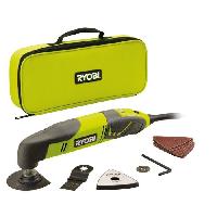 Outil Multifonctions RYOBI - Multitool 200W - 10 000-20 000 osc/min - oscillation 3° - Livré en sac avec 2 lames. 1 plateau ponçage & abrasifs - RMT200-S