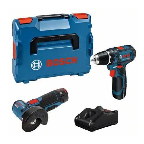 Perceuse Pack 2 outils BOSCH Perceuse-visseuse GSR 12V-15 + Meuleuse angulaires GWS 12V-76 + 2 batteries 2Ah 12V + chargeur en L-BOXX