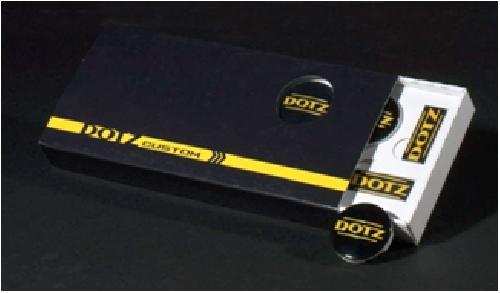 Caches Boulons Pack 4 caches Moyeux avec 4 autocollants DOTZ - couleur noir jaune
