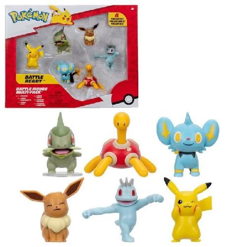 Figurine Miniature - Personnage Miniature Pack 6 Figurines Pokémon - BANDAI - JW3614 - 5 cm - Combats Pokémon