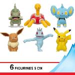 Figurine Miniature - Personnage Miniature Pack 6 Figurines Pokémon - BANDAI - JW3614 - 5 cm - Combats Pokémon