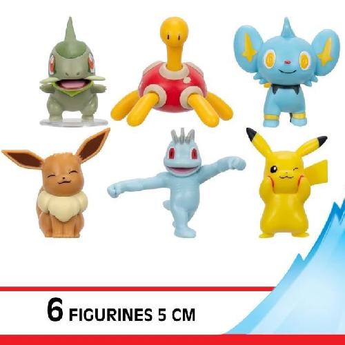 Figurine Miniature - Personnage Miniature Pack 6 Figurines Pokémon - BANDAI - JW3614 - 5 cm - Combats Pokémon