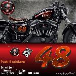 Stickers Motos Pack 6 Stickers DD10 48 Orange compatible avec Harley Davidson - Run-R