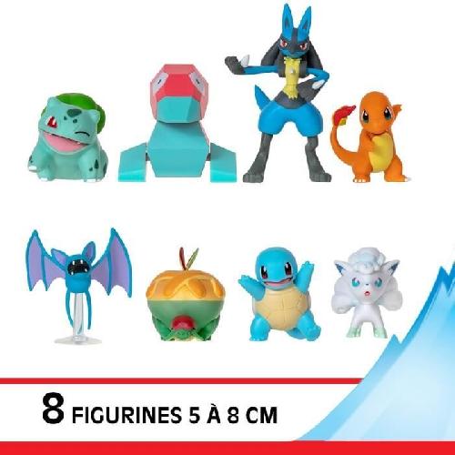 Figurine Miniature - Personnage Miniature Pack 8 Figurines Pokémon - BANDAI - JW3063 - Multicolore - Battle Pokémon