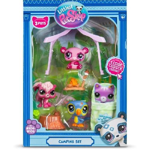 Figurine Miniature - Personnage Miniature Pack a theme 3 Pets - BANDAI - Littlest Pet Shop Camping - Animaux et accessoires