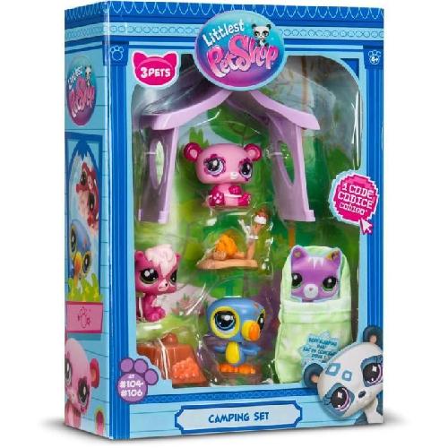 Figurine Miniature - Personnage Miniature Pack a theme 3 Pets - BANDAI - Littlest Pet Shop Camping - Animaux et accessoires