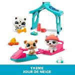 Figurine Miniature - Personnage Miniature Pack a theme 3 Pets - BANDAI - Littlest Pet Shop Neige - Animaux et accessoires