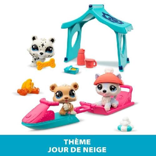 Figurine Miniature - Personnage Miniature Pack a theme 3 Pets - BANDAI - Littlest Pet Shop Neige - Animaux et accessoires