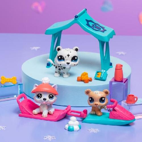 Figurine Miniature - Personnage Miniature Pack a theme 3 Pets - BANDAI - Littlest Pet Shop Neige - Animaux et accessoires