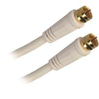 Pack Cable Satellite Fiche F Male APM - 10m + Adaptateur Fiche F vers Antenne Coax