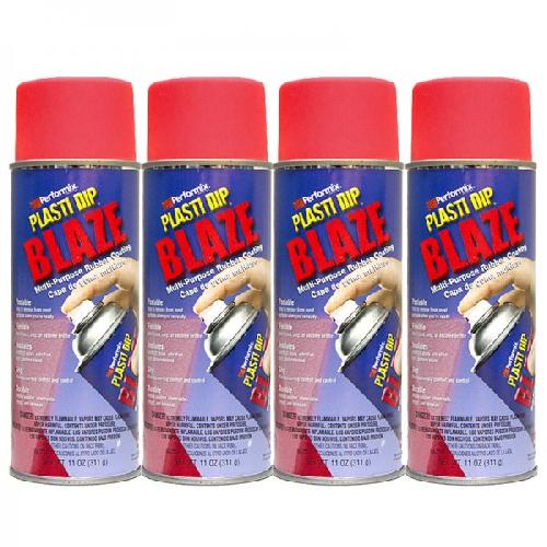 Pack de 4 aerosols de Film Blaze Rouge fluo - 4x400 ml
