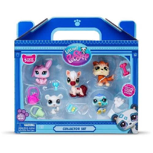 Figurine Miniature - Personnage Miniature Pack de 5 Pets - BANDAI - Littlest Pet Shop Montagne - Animaux a collectionner