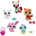 Figurine Miniature - Personnage Miniature Pack de 5 Pets - BANDAI - Littlest Pet Shop Montagne - Animaux a collectionner