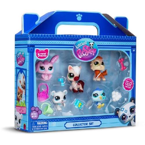 Figurine Miniature - Personnage Miniature Pack de 5 Pets - BANDAI - Littlest Pet Shop Montagne - Animaux a collectionner