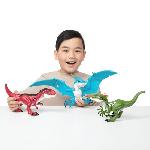 Robot Miniature - Personnage Miniature - Animal Anime Miniature Pack de Dinos - ZURU - Dino Action Mega Dinos 3 Pack - T-Rex. Velociraptor et Pterodactyle interactifs et rugissants