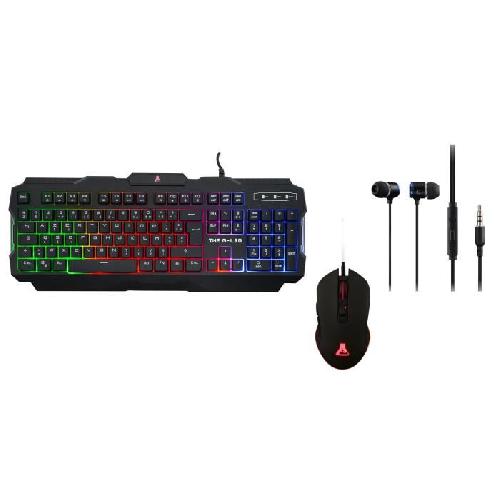 Pack Clavier - Souris Pack Gamer 3 en 1 - The G-Lab - COMBO HELIUM - Souris Filaire - Clavier Filaire - Tapis de Souris